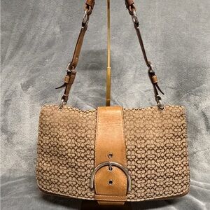 COACH SOHO FLAP SIGNATURE PATTERN SHOULDER BAG